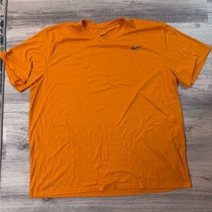 Nike Men's Bright Orange Short Sleeve Tee - Dri-Fit The Nike Tee line